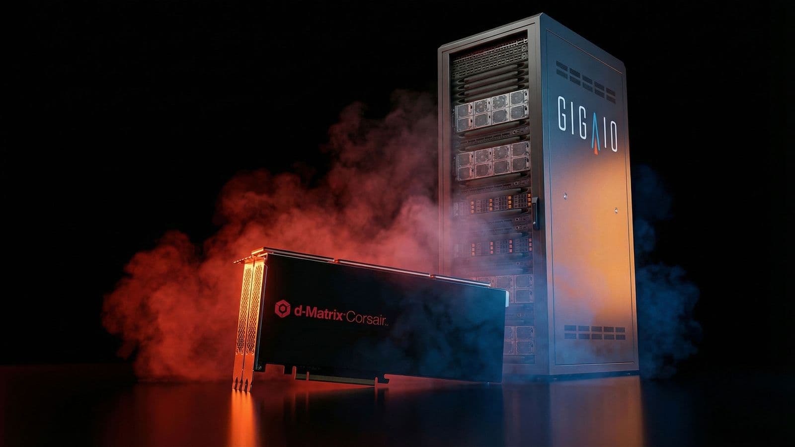 d-Matrix Corsair accelerator card and GigaIO™ SuperNODE™ rack