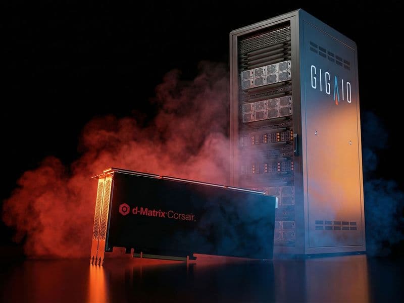 d-Matrix Corsair accelerator card and GigaIO™ SuperNODE™ rack